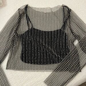 Pearl and glitter Sheer Top